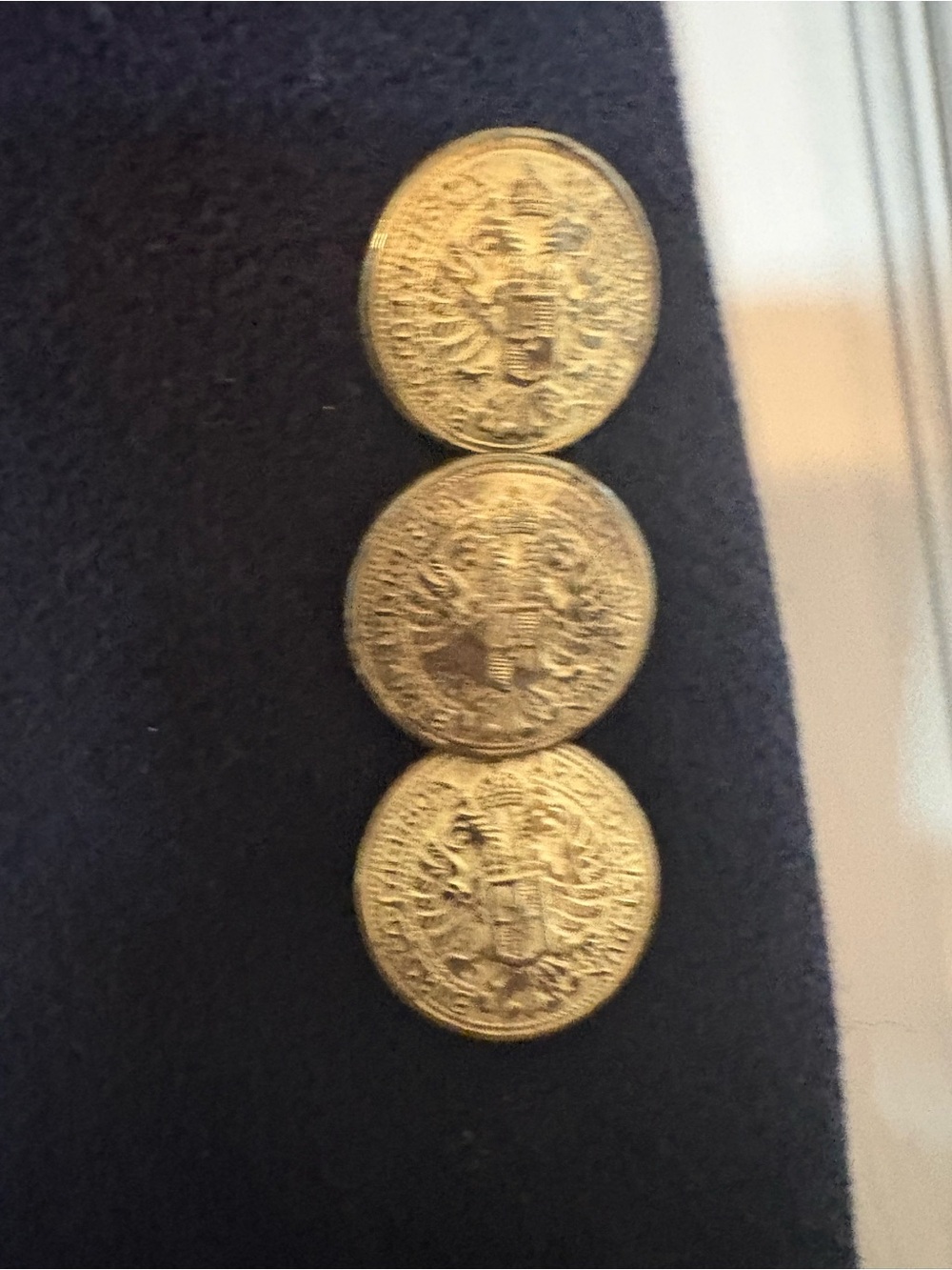 Bill Blass Navy Wool Blazer Gold Buttons Vintage Buffums small men or women’s - Picture 4 of 9